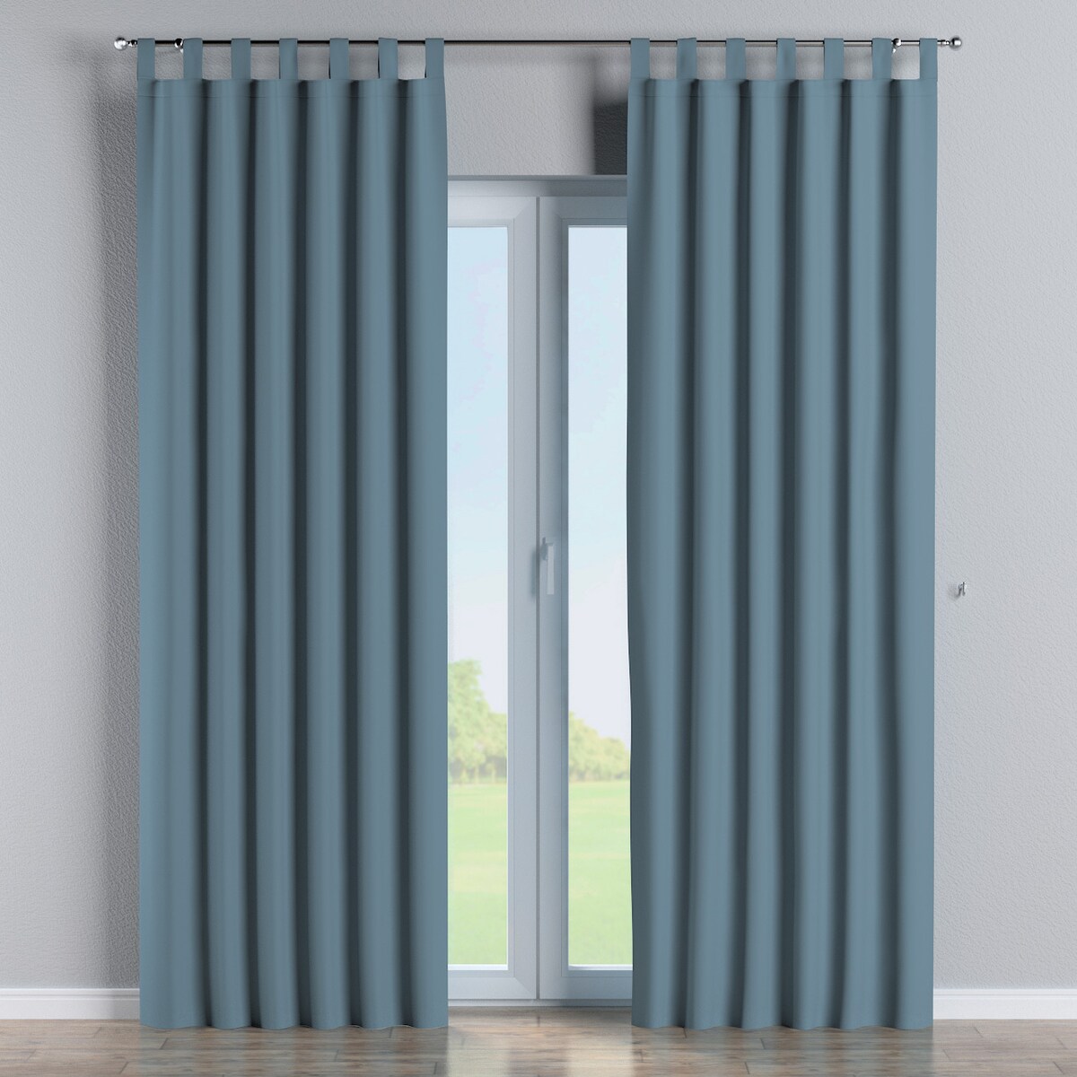 Zasłona na szelkach 1 szt. 130x245 ciemny morski niebieski