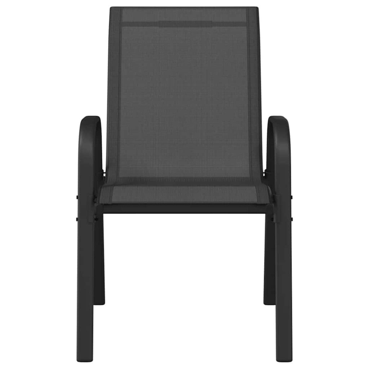 vidaXL Sztaplowane krzesła ogrodowe, 2 szt., czarne tworzywo textilene