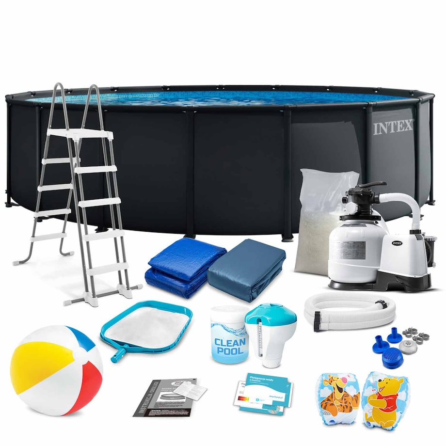 Basen stelażowy ogrodowy Intex 26330ND-18W1 okrągły 549x132cm zestaw + chemia model 2026