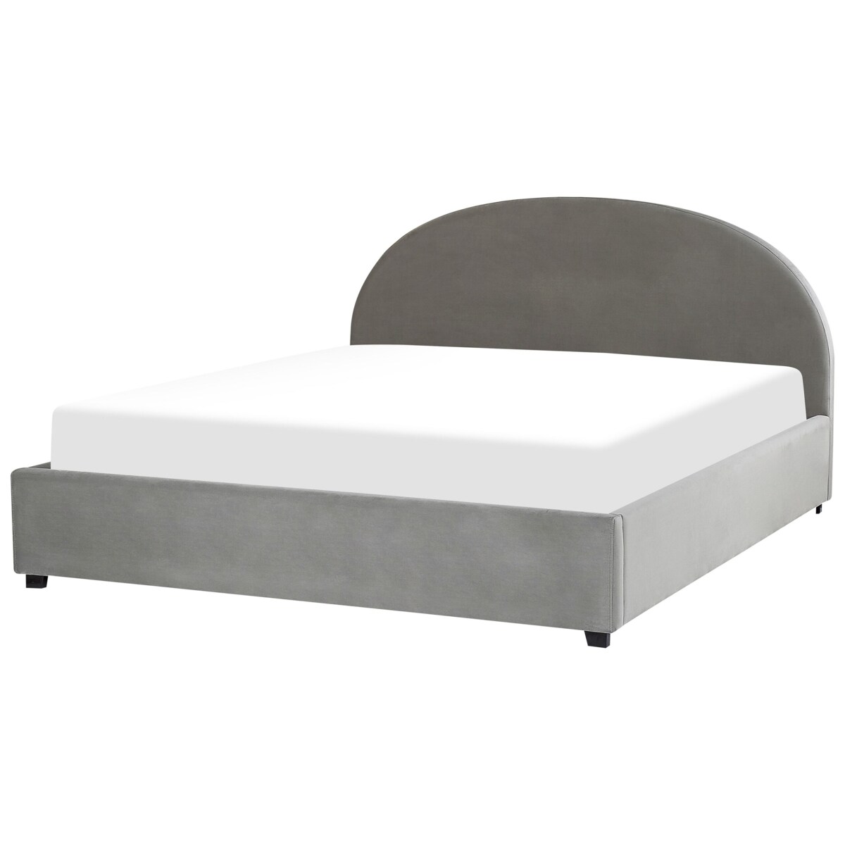 Łóżko z pojemnikiem welurowe 180 x 200 cm szare VAUCLUSE