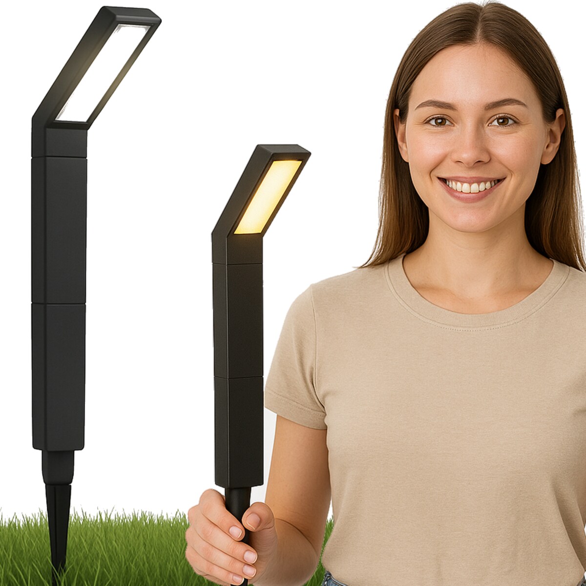 Lampa Solarna 20 Led Do Ogrodu Wbijana Dekoracja Ogrodowa Czujnik Zmierzchu