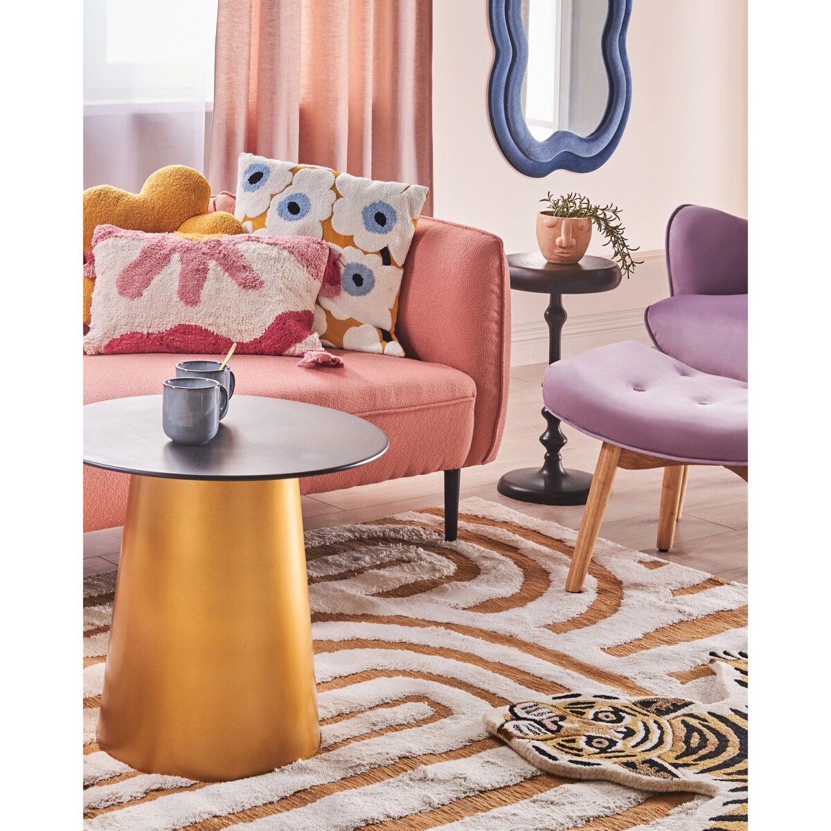 Dywan bawełniany 300 x 400 cm złamana biel z żółtym PERAI