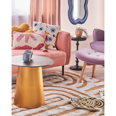 Dywan bawełniany 300 x 400 cm złamana biel z żółtym PERAI