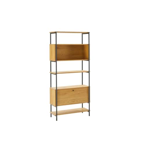 REGAŁ Z 5 PÓŁKAMI I SZAFKĄ Lattes okleina dębowa