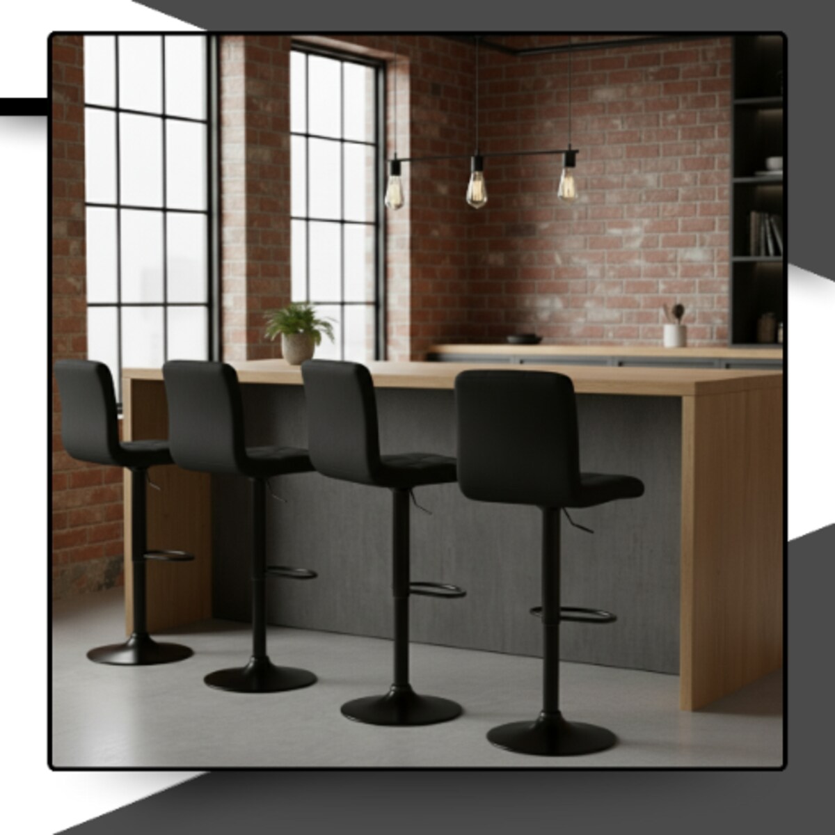 Hoker czarny do kuchni wyspy nowoczesny