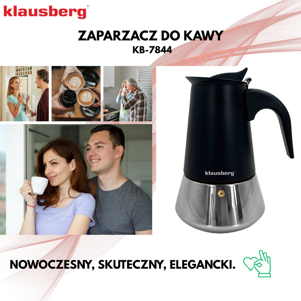 Kawiarka espresso kafeterka ciśnieniowa KLAUSBERG 200ml 3 filiżanki