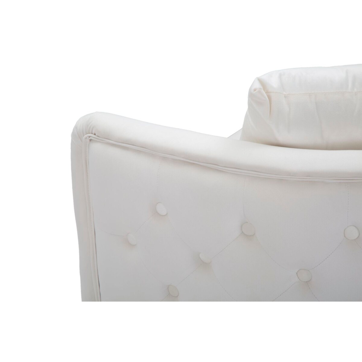 Sofa Bucarest, kolor kremowy i złoty, tkanina, sklejka i metal, 127 x 74 x 73 cm, do salonu, Mauro Ferretti