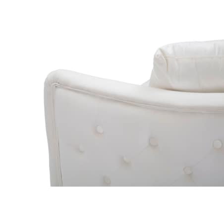 Sofa Bucarest, kolor kremowy i złoty, tkanina, sklejka i metal, 127 x 74 x 73 cm, do salonu, Mauro Ferretti
