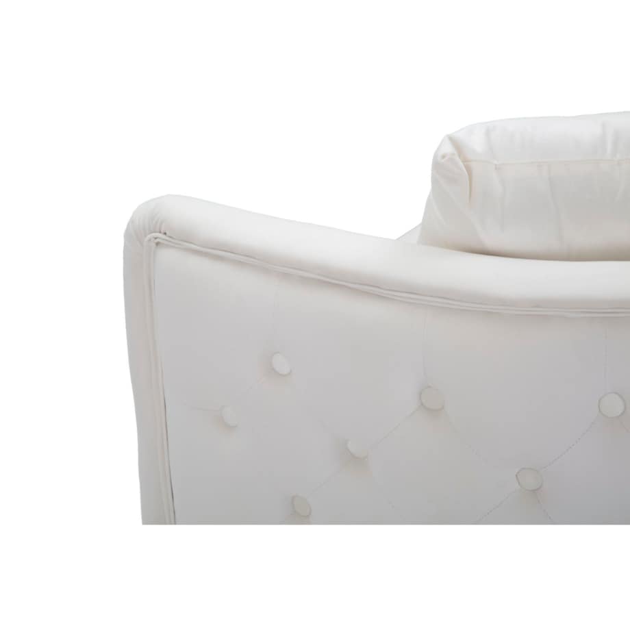 Sofa Bucarest, kolor kremowy i złoty, tkanina, sklejka i metal, 127 x 74 x 73 cm, do salonu, Mauro Ferretti