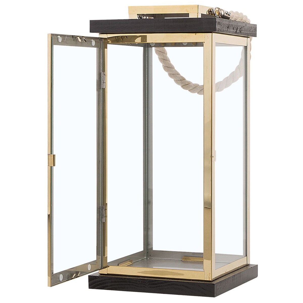 Lampion szklany 41 cm mosiężny BORNEO