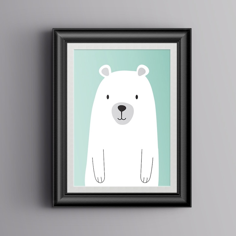 Plakat dla dzieci Miś miętowy 20x30