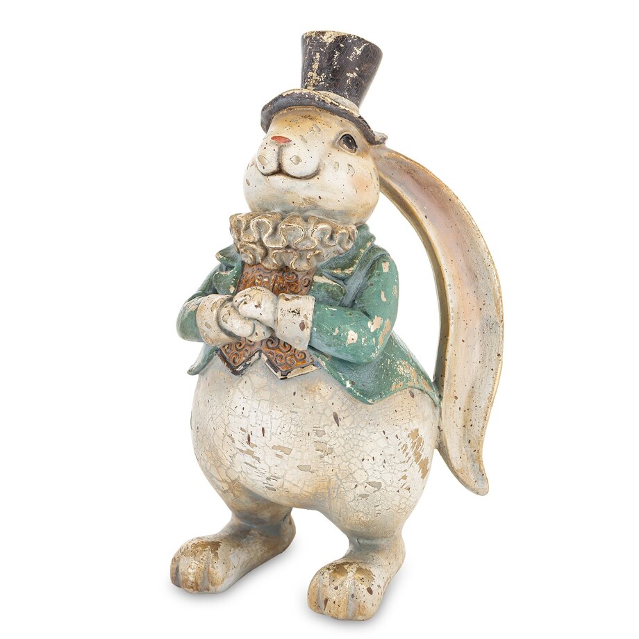 Dekoracja - korpulentny królik 22x13x12 cm DŁUGOUCHY