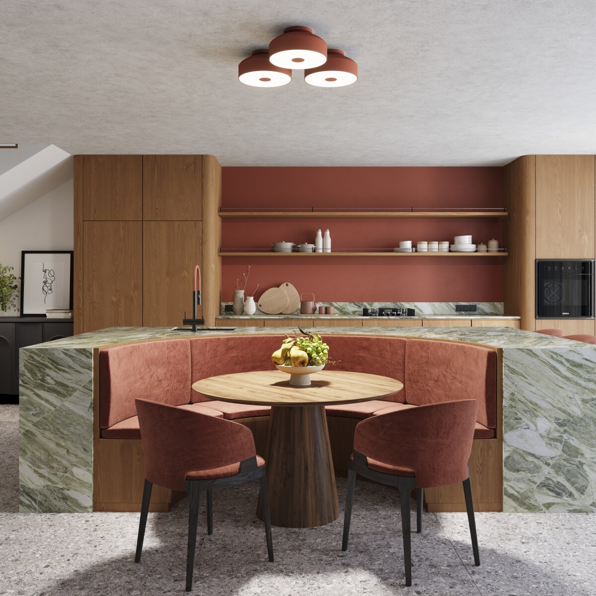 Plafon OMIQ ochra czerwona