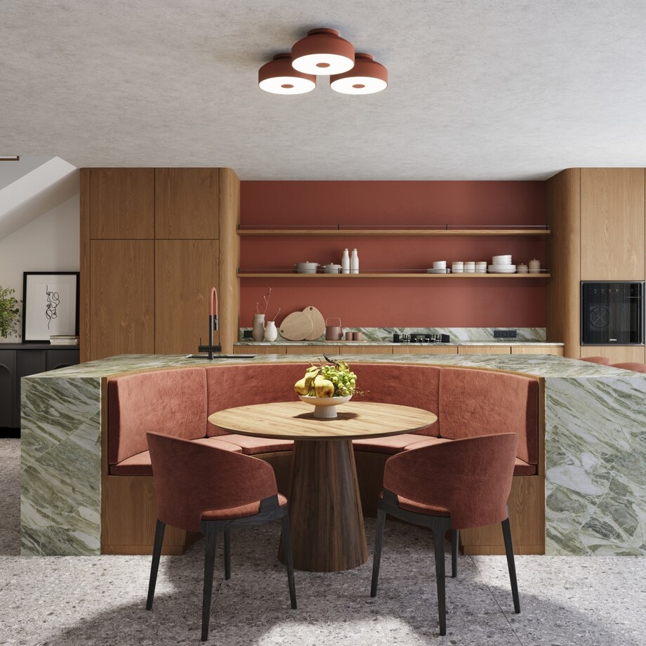 Plafon OMIQ ochra czerwona