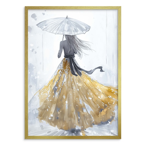 Plakat na ścianę Kobieta Ozdoba ścienna w Złotej ramie do salonu Glamour