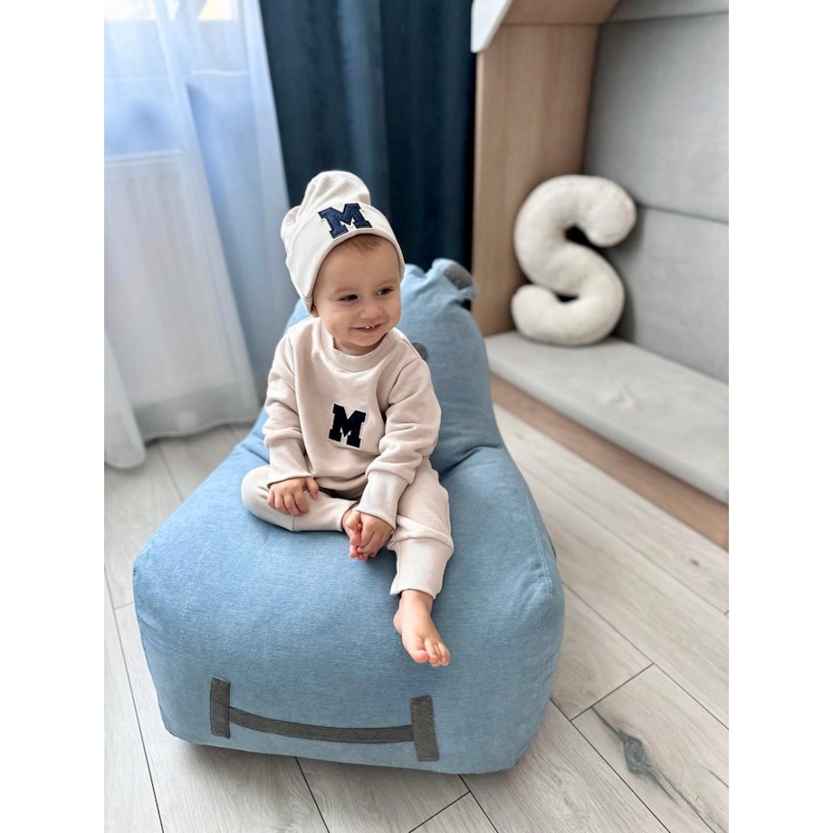 Pufa siedzisko Hippo Soft - Niebieska