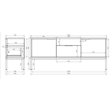 Szafka RTV Austin 135 kaszmir & czarna
