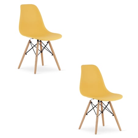 Krzesło Do Jadalni Kuchni Salonu Osaka Musztarda / Nogi Naturalne X 2