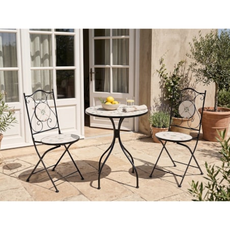 Stolik bistro CARONA 60 cm 60 cm Metal Czarny
