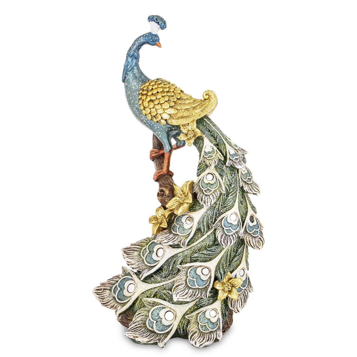 Dekoracja - Paw 20x31x115 cm PAVO-2 złoty