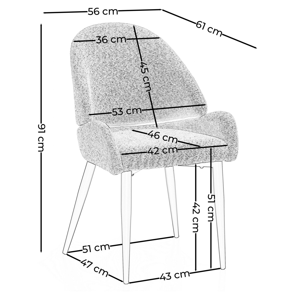 Krzesło tapicerowane welurowe do salonu BERGAMO szare