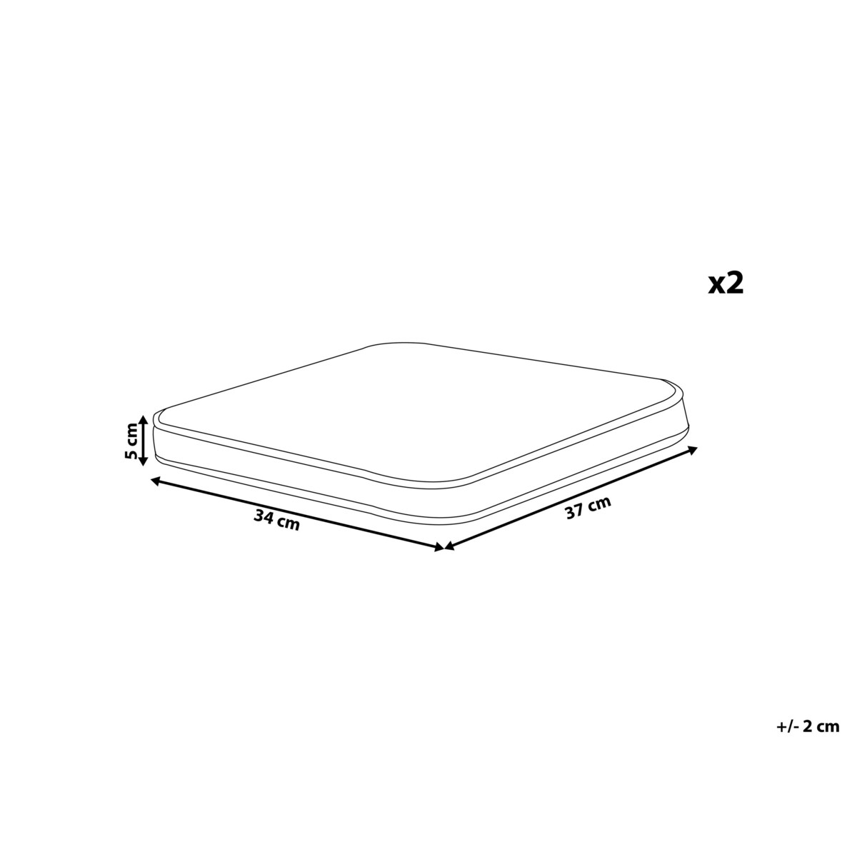 Zestaw 2 poduszek na krzesła ogrodowe w trójkąty niebiesko-biały TERNI