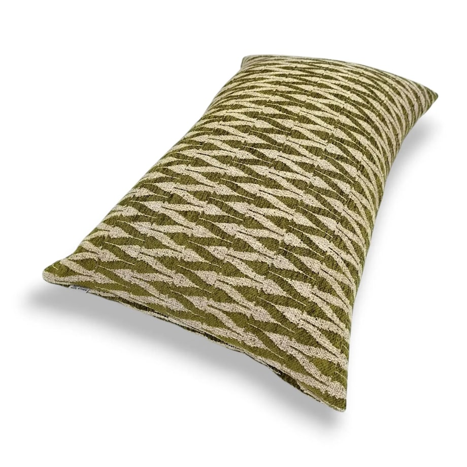 Beżowo‑zielona poduszka dekoracyjna 60x40 Alto – chevron stylizowany
