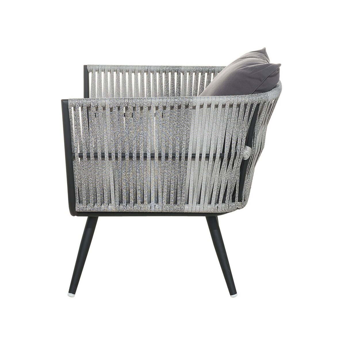 Zestaw ogrodowy z technorattanu 4-osobowy grafitowy RAGUSA