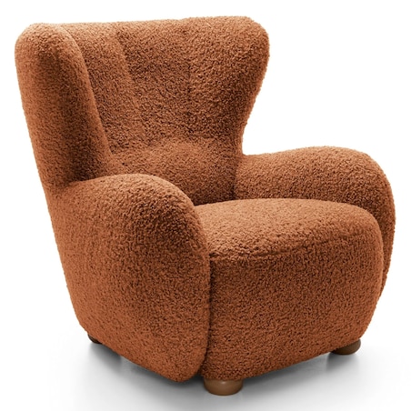 Fotel uszak boucle 91x88x100 cm POLTRONA miedziany