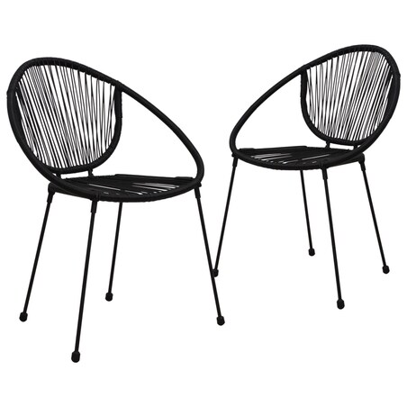vidaXL Krzesła ogrodowe, 2 szt., rattan PVC, czarne