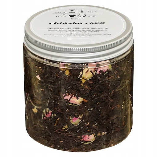 Herbata czarna sypana CHIŃSKA RÓŻA o smaku różanym PREMIUM Cup&You - herbata liściasta sypana mieszanka napar susz - gotowa na prezent upominek