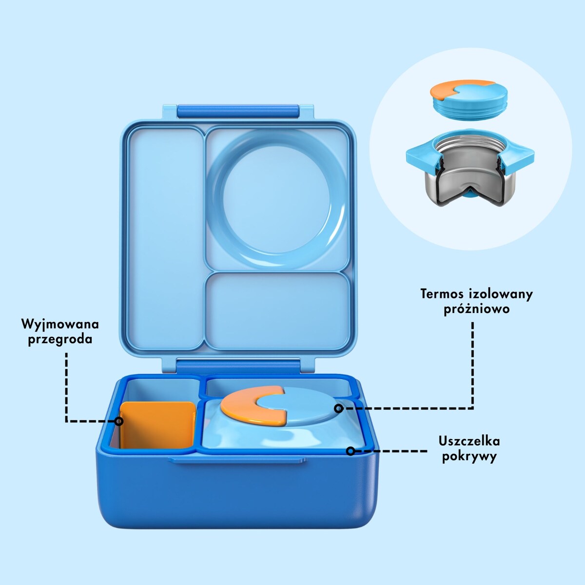 OMIE OMIEBOX lunch box z termosem, Blue Sky
