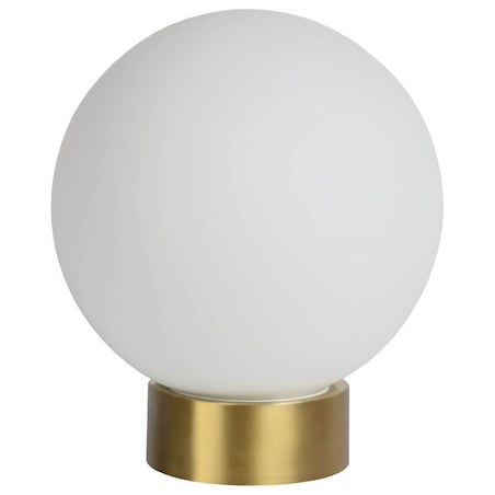 Kulista lampa stołowa Jorit ball do sypialni złota biała