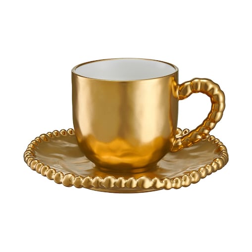 VILLA ITALIA Filiżanka do kawy herbaty porcelanowa 200 ml MESTIERE GOLD