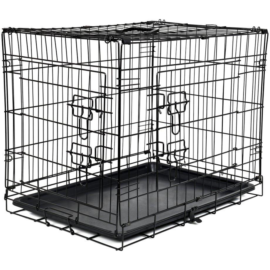 Klatka kennelowa dla zwierząt FUNFIT HOME&OFFICE transporter kojec 44x63x50cm czarna M/L