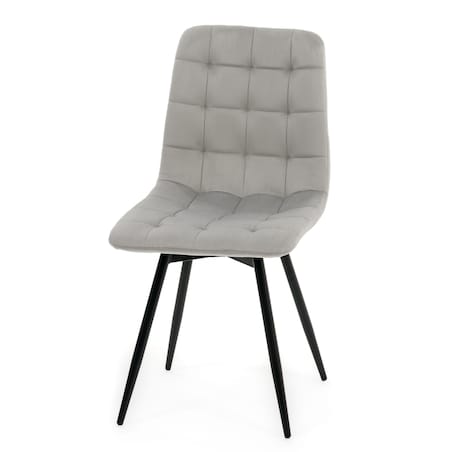 Krzesło tapicerowane obrotowe do salonu ARCO jasnoszary welur