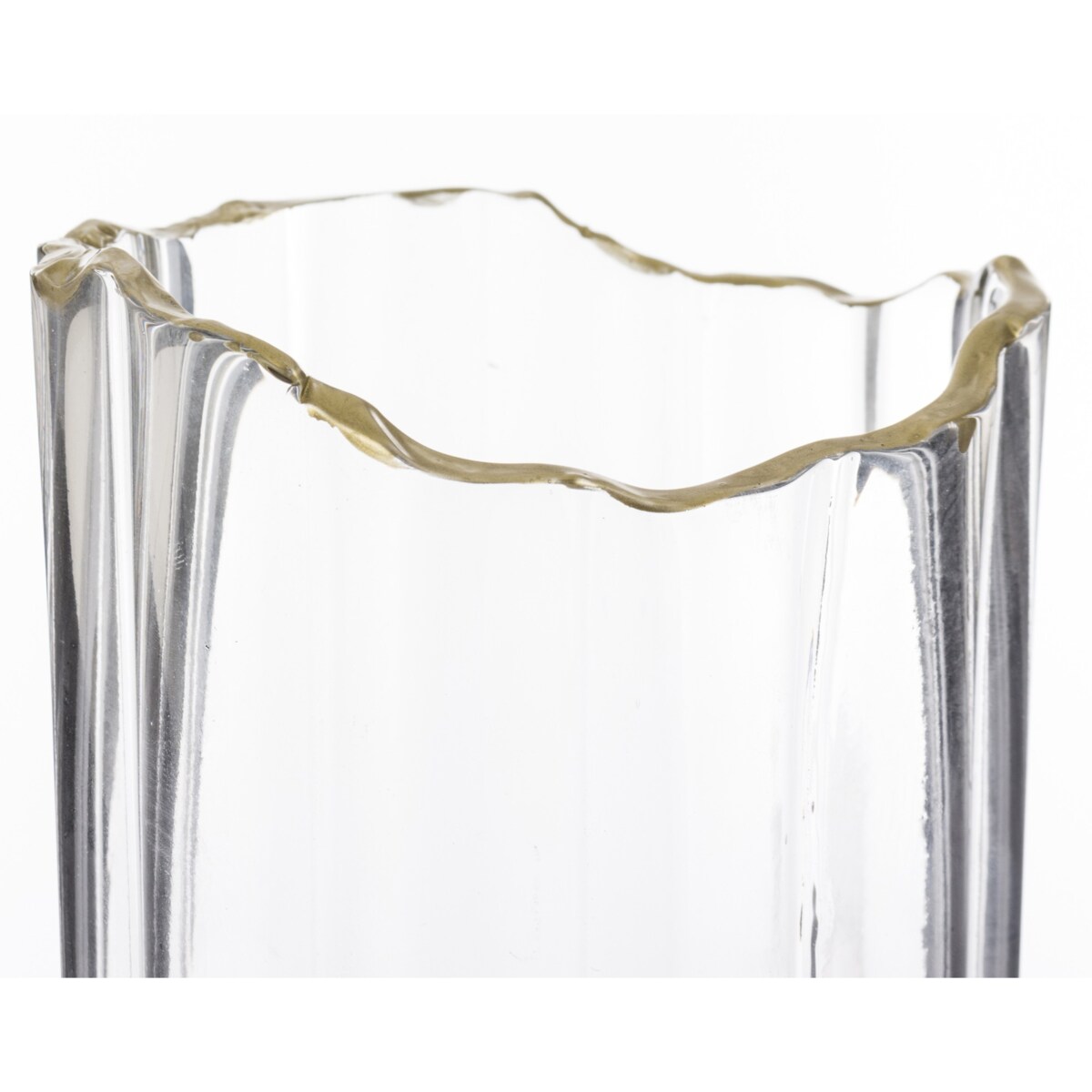 Wazon szklany nieregularny ze złotem 30 cm