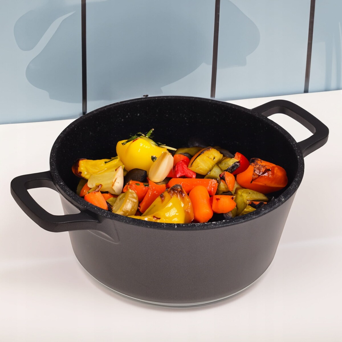 Garnek brytfanna kociołek z powłoką marmurową 2.5L KAMILLE