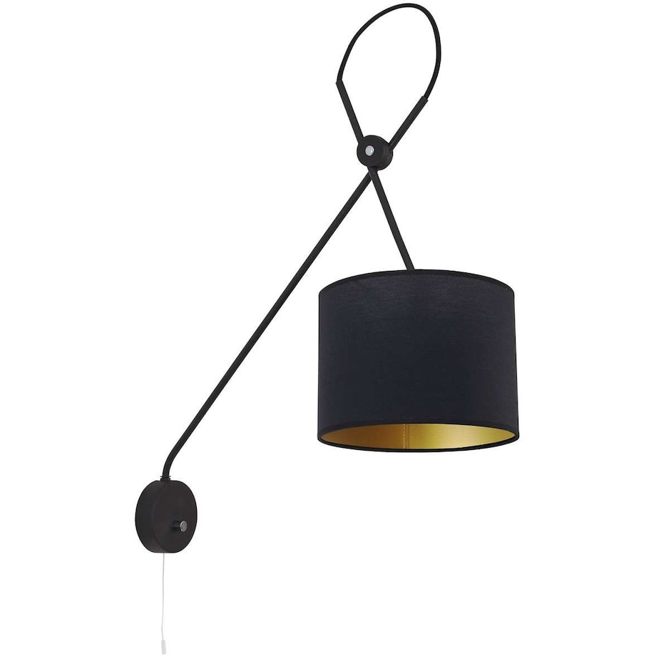 Kinkiet LAMPA ścienna VIPER 6513 Nowodvorski regulowana OPRAWA abażurowa KINKIET na wysięgniku czarny złoty