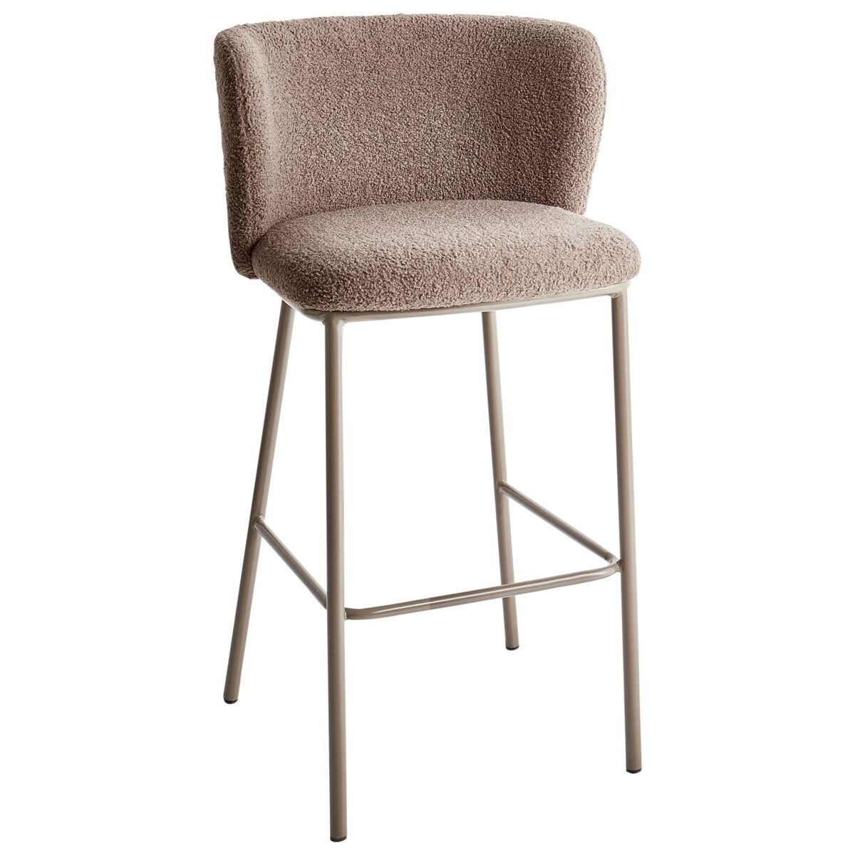 Zestaw 2 krzeseł barowych MINA II Boucle Brązowy