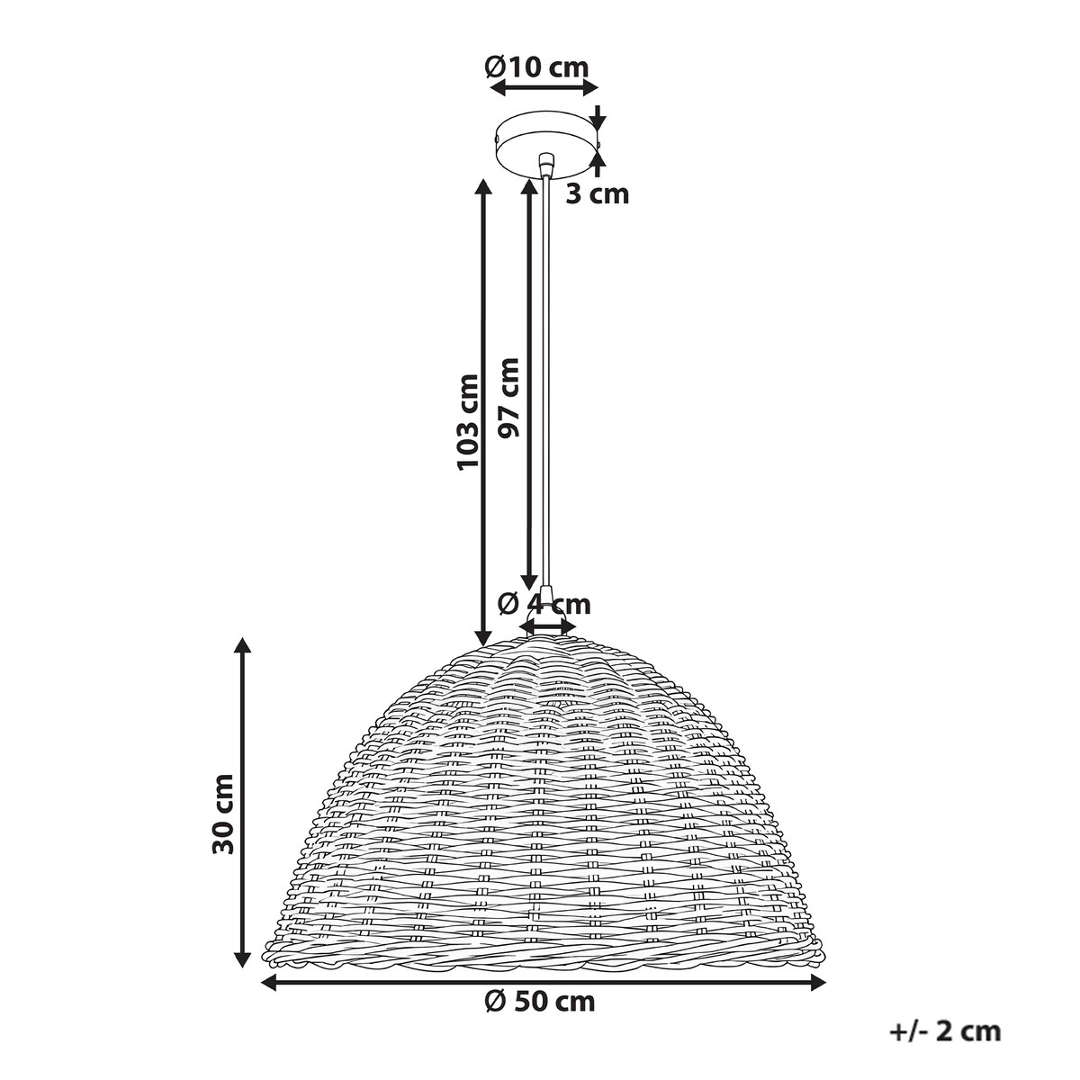 Lampa wisząca BENGO Rattan Naturalny