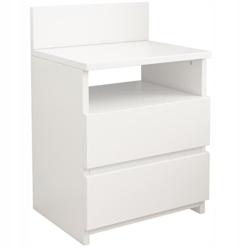 Szafka nocna stolik sypialnia komoda 2 szuflady biała loft nowoczesna 40cm