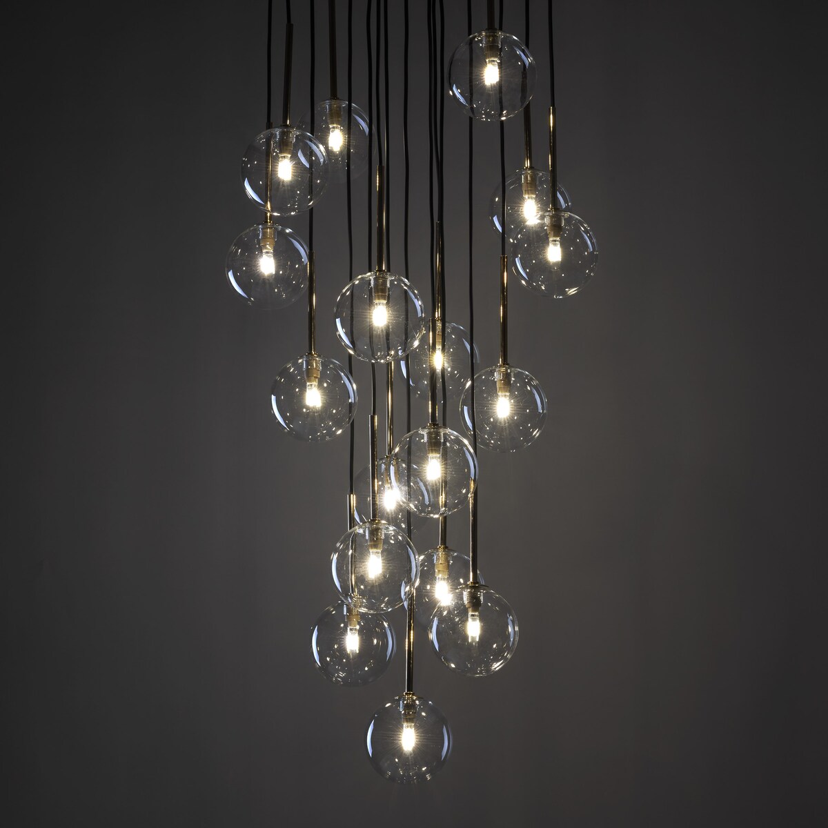 Lampa wisząca NILOS BLACK/GOLD 5945 TK Lighting 12xG9 czarno-złota 52 cm regulowana wys. do 145 cm