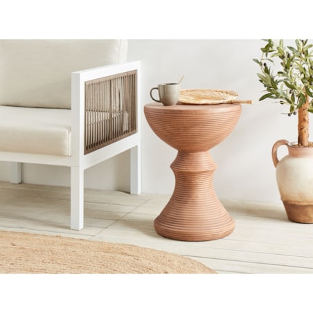 Stolik pomocniczy CALDARO 40 cm 40 cm Imitacja drewna Brązowy