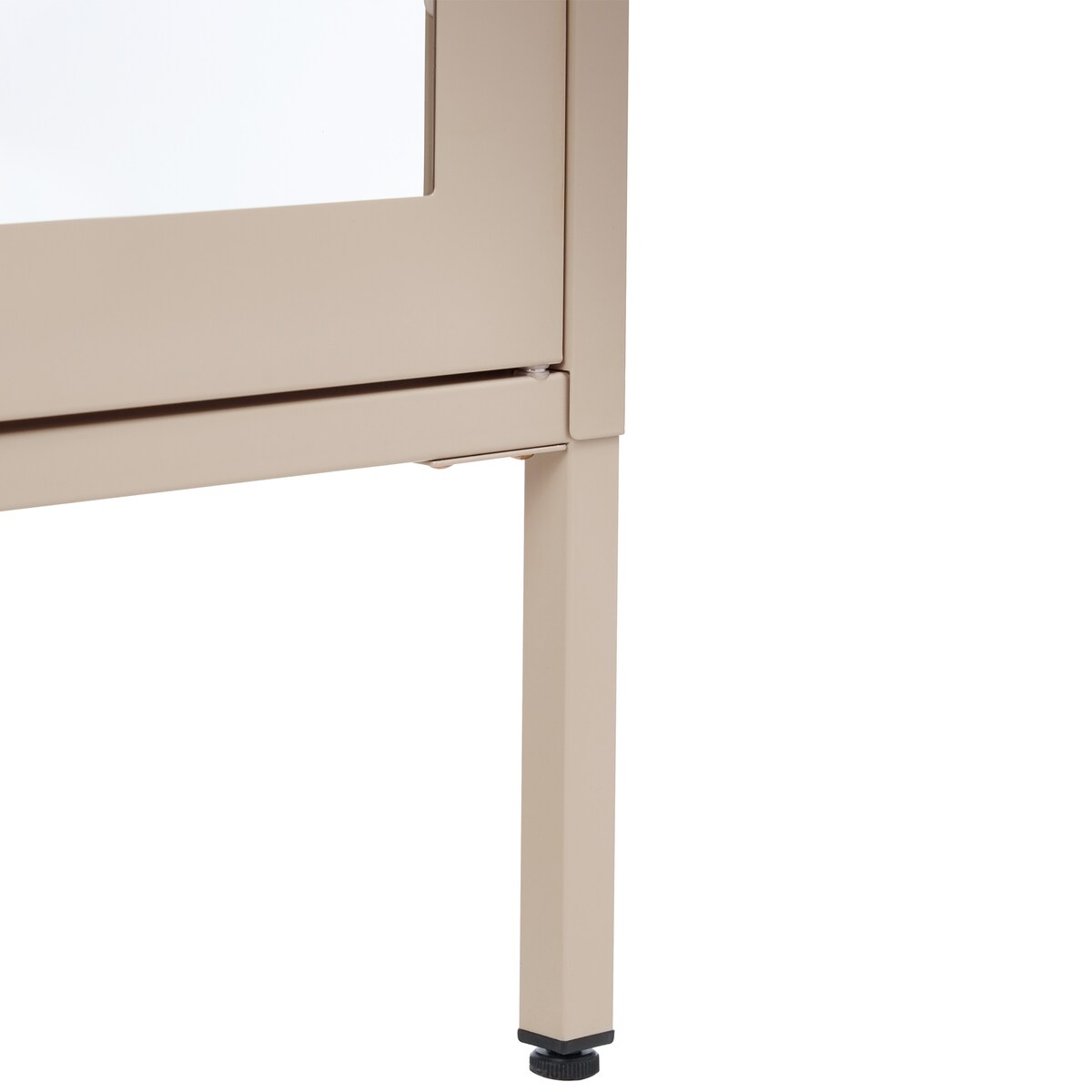 Witryna ze szklaną gablotą NASH 90 cm Metal Beżowy