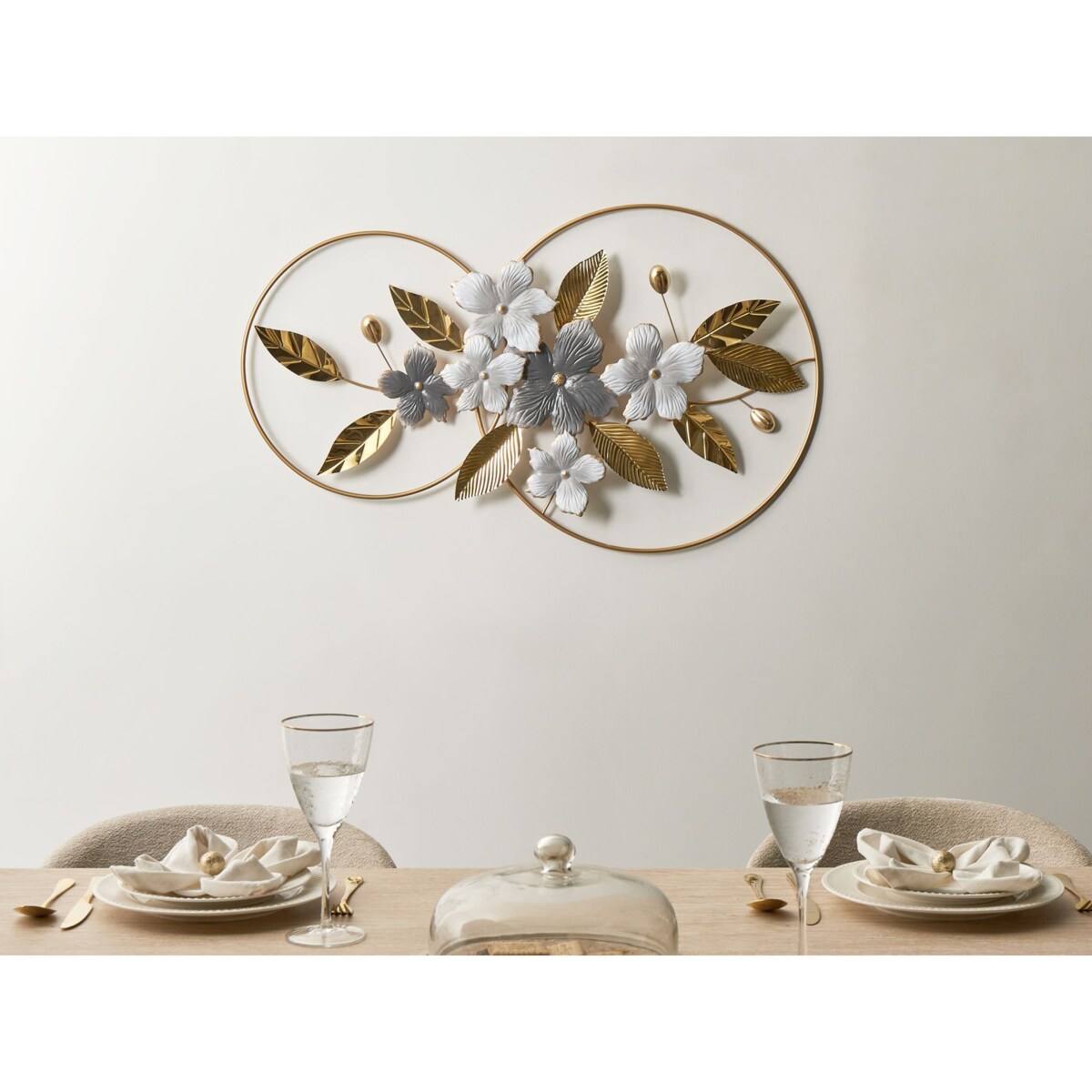 Dekoracja ścienna Liść DYSPROSIUM Metal 61 cm Złoty