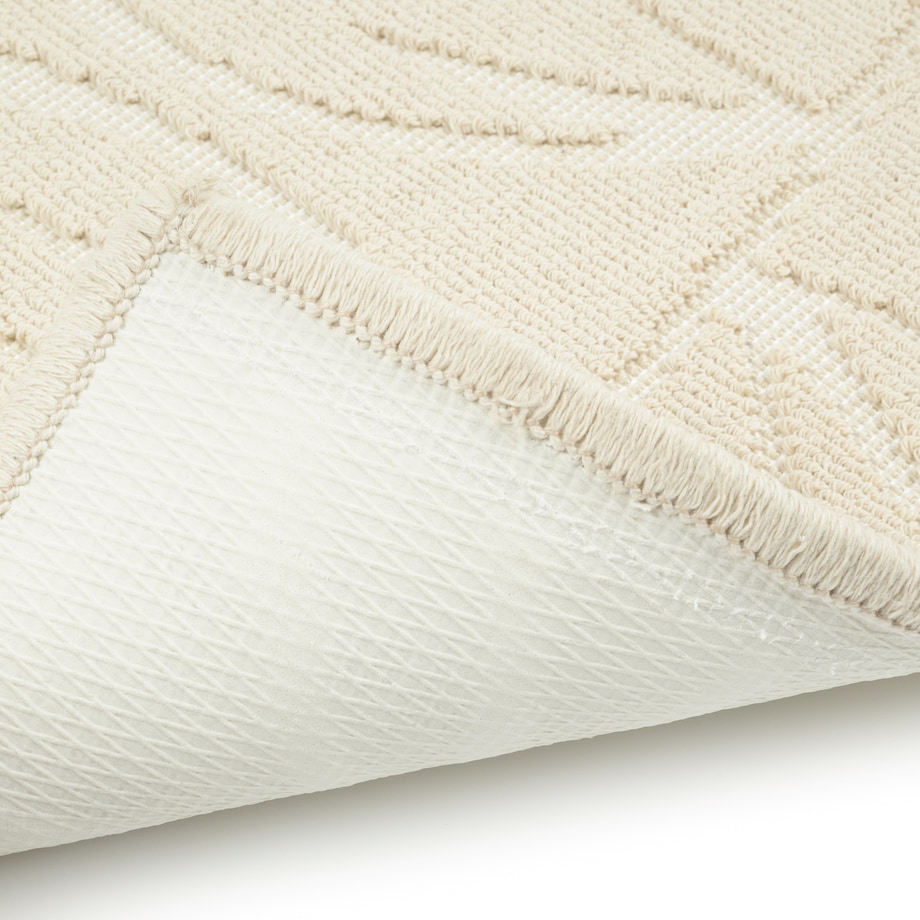 Dywanik łazienkowy Lino 50x80 cm bawełniany roślinny beżowy