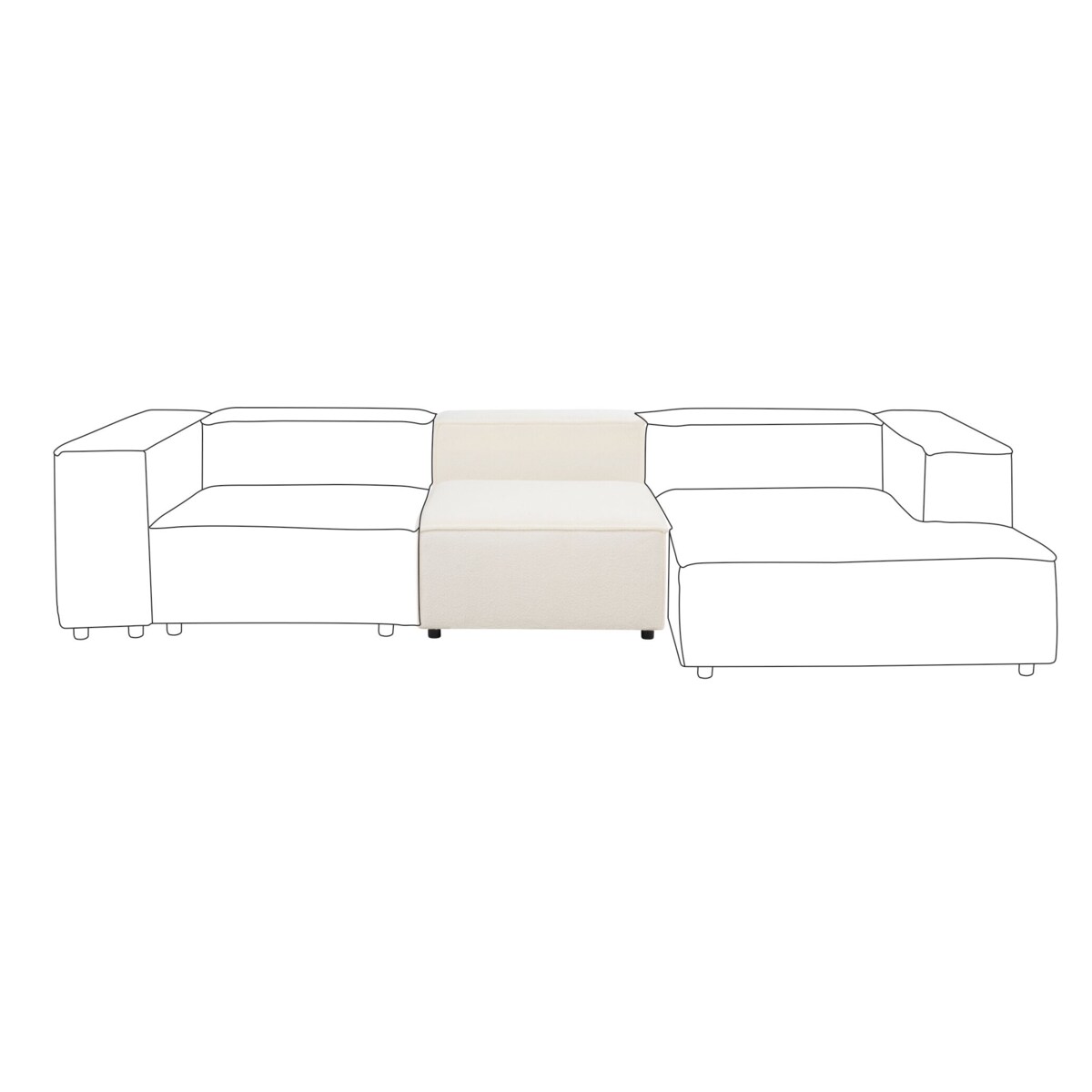 Moduł 1-osobowy ARDAL Boucle Biały