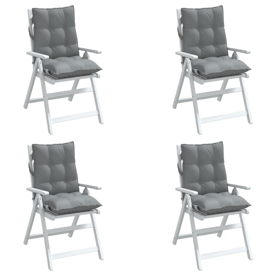 vidaXL Poduszki na krzesła z niskim oparciem, 4 szt., szare