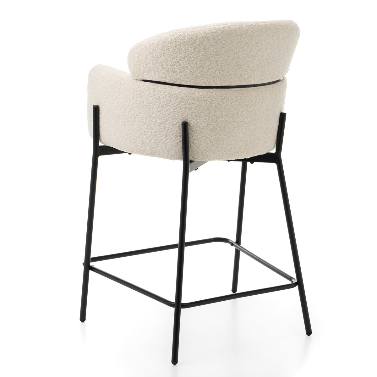 Hoker tapicerowany boucle do salonu BOLZANO jasnobeżowy ecru